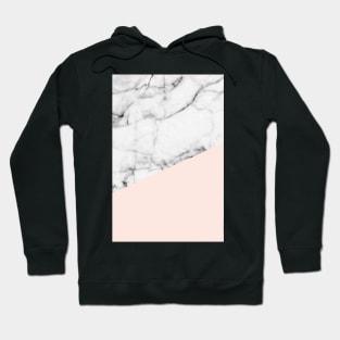 Real White Marble Half Salmon Pink Hoodie